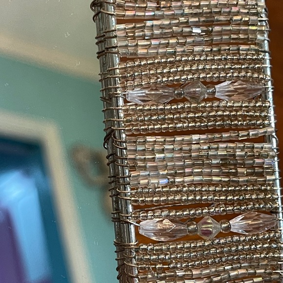 Silver Beaded Vanity Mirror - Picture 4 of 7